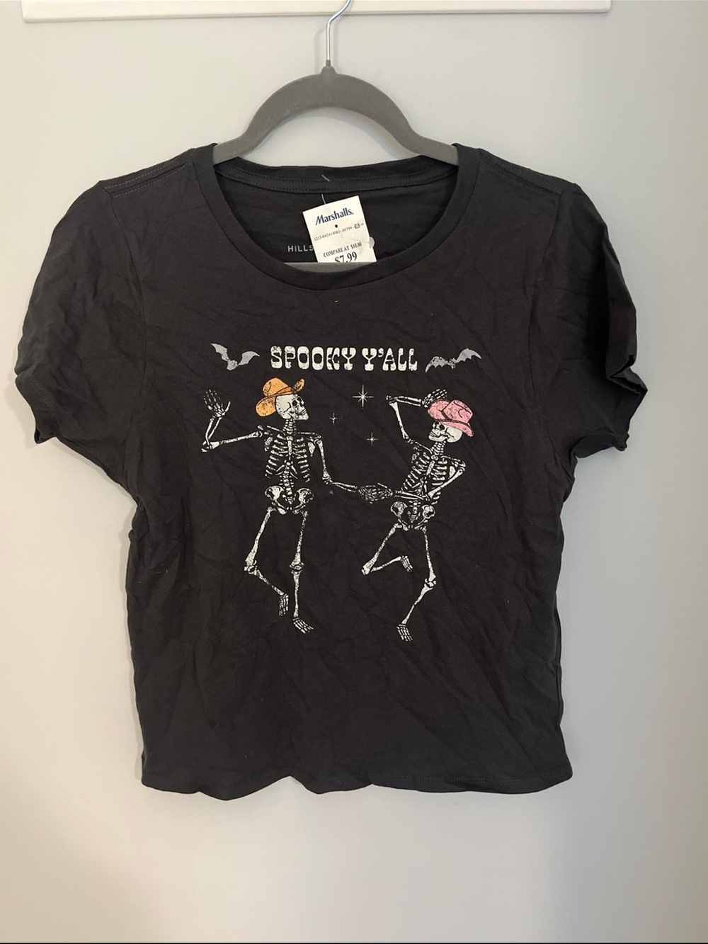 Halloween Cowboy Graphic Tee with Skeletons